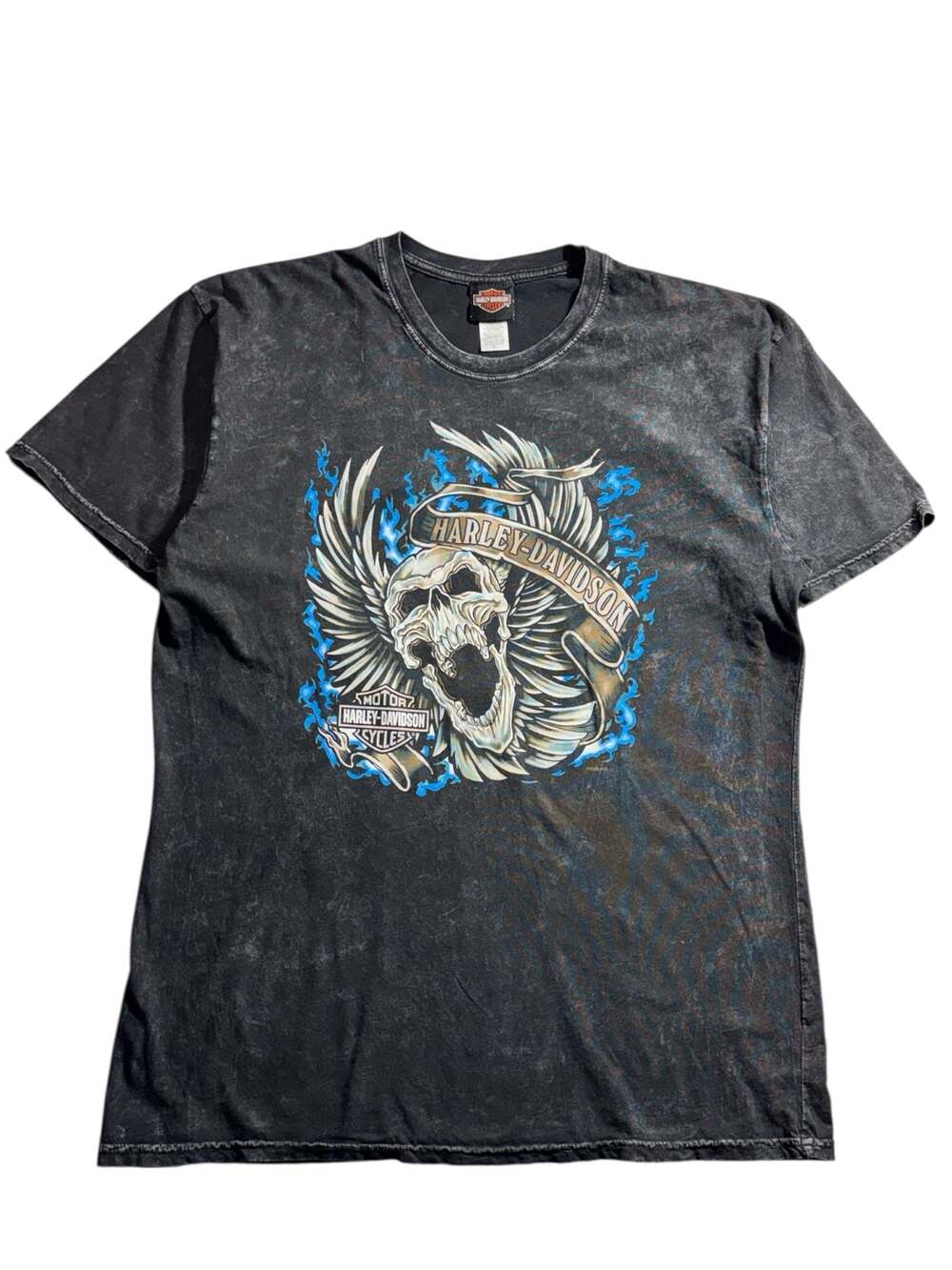 Harley-Davidson Myrtle Beach South Carolina Screaming Skull Wings Acid Wash T-Sh